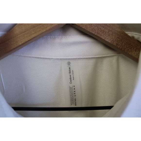 Outdoor Voices Birdie Cropped Polo shirt‎ size XXLarge XXL Milk stone off white - Picture 5 of 10